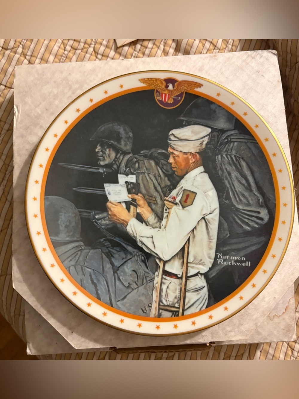 Vintage Norman Rockwell “War Bond” Military Commemorative Decorative Plate